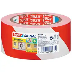 Material TESA CINTA DE SEÃALIZACION TEMPORAL PP ADHESIVA ROJO/BLANCO