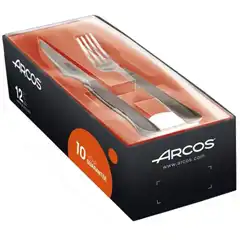 ARCOS CUCHILLO CHULETERO Y TENEDOR MONOBLOCK JUEGO DE 6+6 PIEZAS 50789 378100
