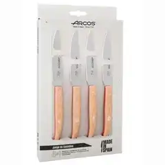 Material ARCOS CUCHILLO CHULETEROS THE ORIGIN MANGO MICARTA JUEGO DE 4 PIEZAS BEIGE 52341 807200