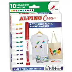 ROTULADOR TEXTIL ESTUCHE 10 COLORES ALPINO AR001089 169629