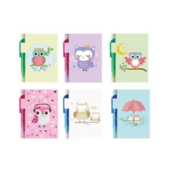 Material EXPOSITOR 24 MINI LIBRETA BUHOS CON BOLIGRAFO 8430173318596 AZETA