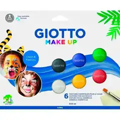 Material MAQUILLAJE GIOTTO 5 ML 6 COLORES CLASICOS + PINCEL + ESPONJA 