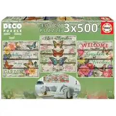 PUZZLE EDUCA 3X500 PIEZAS JARDIN CAMPESTRE 8412668179653