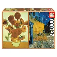 PUZZLE EDUCA BORRAS 2X1000 PIEZAS GIRASOLES + TERRAZA CAFE 8412668184916