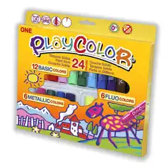 Material TEMPERA INSTANT SOLIDA PLAYCOLOR 24 BARRITAS COLORES (02041)