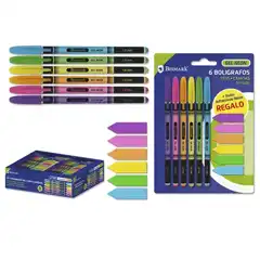 Material SET 6 BOLIGRAFOS GEL NEON + 6 GUIAS ADHESIVAS BLISTER POESSA 328362
