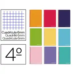 CUADERNO ESPIRAL LIDERPAPEL 4º TAPA DURA 80HJ 75GR CUADRO 6MM BC52 08402
