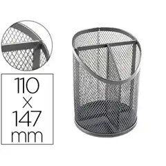 Material CUBILETE PORTALAPICES Q-CONNECT METAL REJILLA PLATA 3 COMPARTIMIENTOS DIAMETRO 110 ALTURA 147 MM KF11218 156227
