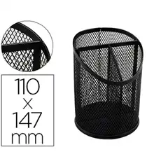 Material CUBILETE PORTALAPICES Q-CONNECT METAL REJILLA NEGRO 3 COMPARTIMIENTOS DIAMETRO 110 ALTURA 147 MM KF11219 156228