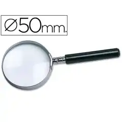 LUPA CRISTAL ARO METALICO MANGO NEGRO W-103 50MM KF17307 (24462)