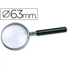LUPA CRISTAL ARO METALICO MANGO NEGRO W-103 63 MM (24463)