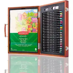 Material ESTUCHE DE PINTURA DERWENT ACADEMY MADERA 35 PIEZAS MALETIN