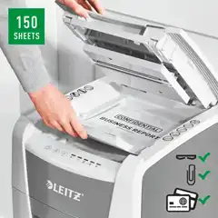 DESTRUCTORA IQ AUTO+ OFFICE 150 P5 BLANCA LEITZ 80140000 DESTRUCTORA IQ AUTO+ OFFICE 150 P5 BLANCA LEITZ 80140000
