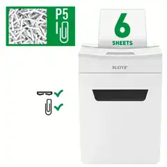 DESTRUCTORA IQ PROTECT 6 P5 BLANCO/PLATA LEITZ 80950000