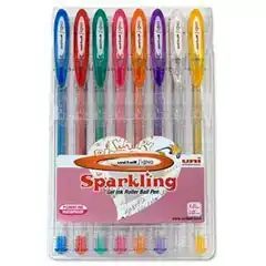 Material ESTUCHE 8 UNI-BALL SIGNO SPARKLING GEL PURPURINA UM-120SP 182634337 34847 59737