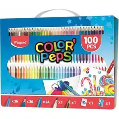 MAPED KIT COLOR PEPS 100 PIEZAS PARA COLOREAR ESTUCHE CON ASA 907003 36197