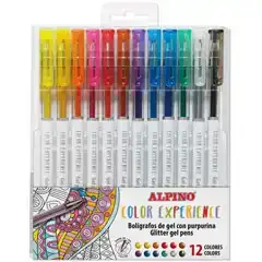 BOLIGRAFOS 12UDS GEL ALPINO COLOR EXPERIENCE GLITTER METALLIC AR001041