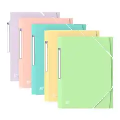 Material OXFORD CARPETA DE GOMAS URBAN 3 SOLAPAS A4+ PLÁSTICO TRASLÚCIDO C/SURTIDOS PASTEL 400187619 57959