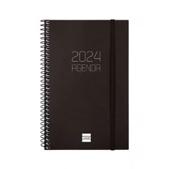 AGENDA ESPIRAL FINOCAM OPAQUE SV HORIZONTAL E5117X181 MM NEGRO 2024 CATALAN 742796025