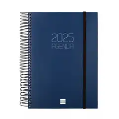 AGENDA ESPIRAL FINOCAM OPAQUE DP E10 155X212 MM AZUL 2025 CATALAN 742941024