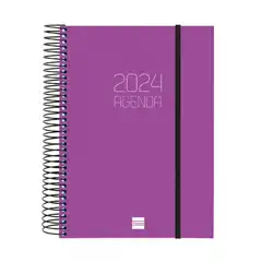 AGENDA ESPIRAL FINOCAM OPAQUE DP E10 155X212 MM MORADO 2024 CATALAN 742942724