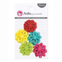 Material PACK 25 FLORES 3CM FIELTRO SURT COLORES GRAFOPLAS REF.40599