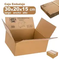 Material CAJAS EMBALAR CANAL 3MM 300X200X150MM KRAFT FSC FIXO 00018102