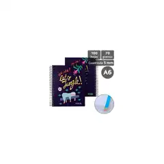 CUADERNO A6 CARTON FORRADO TAPA DURA 100HJ 70GR 5X5MM EC 21 JUNGLE GRAFOPLAS 16522635