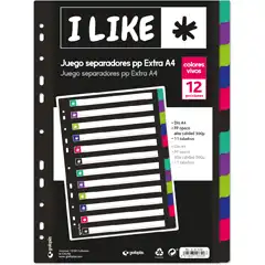 Material SEPARADORES GRAFOPLAS LIKE 12 POSICIONES A4 0.5 FUERTES (41261800)