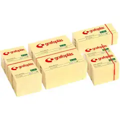 NOTAS 75X75 ADHESIVAS AMARILLO GRAFOPLAS 65205460