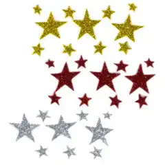 Material PACK 78 FIGURAS ADHESIVAS GOMA EVA CON PURPURINA ESTRELLAS COLORES SURTIDOS FIXO KIDS 68049200