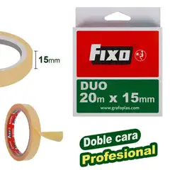CINTA ADHESIVA DOBLE CARA 20MX15MM GRAFOPLAS 75600500