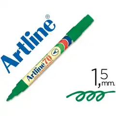 Material ROTULADOR ARTLINE PERMANENTE EK-70 VERDE P. REDONDA 1.5MM PAPEL METAL Y CRISTAL EK-70 V 6952