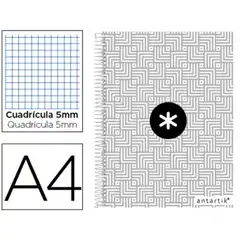 Material BLOC ESPIRAL LIDERPAPEL A4 ANTARTIK GRIS CUADR 5MM 120HJ 100GR BANDA 4 TRENDING 08134 TT06
