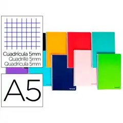 CUADERNO ESPIRAL LIDERPAPEL A5 MICRO SMART T. BLANDA 80H 60G 4MM CON MARGEN 08191 BJ01