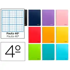CUADERNO ESPIRAL LIDERPAPEL CUARTO SMART T. BLANDA 80H 60GR RAYADO Nº46 COLORES SURTIDOS BC49 8396