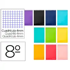 BLOCK ESPIRAL LIDERPAPEL BOLSILLO 8º APAISADO TAPA DURA 80HJ CUADRO BQ09 (08418)