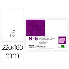 FICHA LIDERPAPEL LISA Nº5 160X220MM PAQ. DE 100 180G 8736