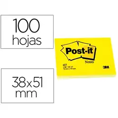 BLOC DE NOTAS ADHESIVAS QUITA Y PON POST-IT 50X38 MM CON 100 HJ 653E 8872