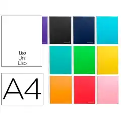 CUADERNO ESPIRAL LIDERPAPEL A4 MICRO JOLLY TAPA FORRADA 140H 75 GR LISO 5 BANDAS 4 TALADROS COLORES SURTIDOS BA03 09757
