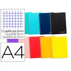 CUADERNO ESPIRAL LIDERPAPEL Fº WITTY TAPA DURA 140H 75GR 5MM BA03 09771