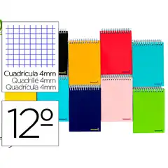 BLOC ESPIRAL LIDERPAPEL BOLSILLO 12º APAISADO TAPA CARTONCILLO 80H 60G CUADRO 4MM 730 BQ02 09861