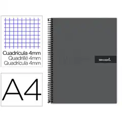 CUADERNO ESPIRAL LIDERPAPEL A4 CRAFTY TAPA FORRADA 80HJ 90GR 4MM CON MARGEN BJ77 00930