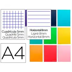 CUADERNO ESPIRAL LIDERPAPEL A4 MICRO JOLLY MULTIDISCIPLINA T. FORRADA 140H 75GR 28H 5MM 112H HRTAL. BA99 9984