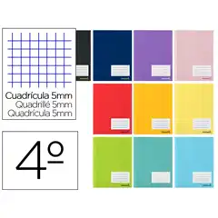 LIBRETA LIDERPAPEL SMART A5 80 HJ 60 G/M2 CUADRO 5MM CON MARGEN COLORES SURTIDOS T. BLANDA LA28 10189