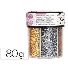 PURPURINA LPP FANTASIA ESTRELLAS Y CORAZONES ORO Y PLATA BOTE 80GR 10734
