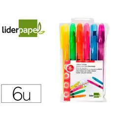 MARCADOR DE CERA GEL LIDERPAPEL FLUORESCENTE ESTUCHE 6 UDS COLORES SURTIDOS ZC10 10738