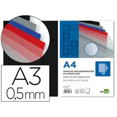 T. ENCUADERNACION LIDERPAPEL PP A3 0.5 MM NEGRO OPACO PAQ. DE 100 UDS TE29 10749