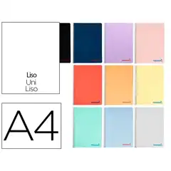 CUADERNO ESPIRAL LIDERPAPEL A4 WONDER T. PLASTICO 80H 90 GR LISO COLORES SURTIDOS TH66 10751