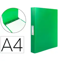Material CARPETA LIDERPAPEL 4 ANILLAS 25 MM MIXTAS PP DIN A4 VERDE MANZANA OPACO CH36 10898